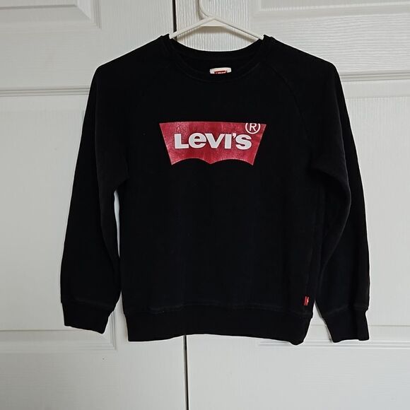 Levi's Girl Signature Logo Long Sleeves Sweater Large 10/12 Years Old Black/Red - Picture 2 of 16
